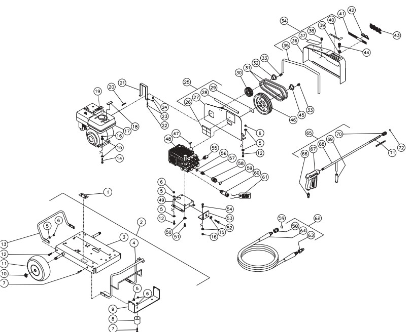 MITM CW-3504-1MHB pressure washer parts and manual